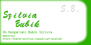 szilvia bubik business card